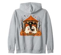 Autumn Ghosts Cozy Reading Spooky Season Zip Hoodie