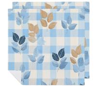 Autumn Gingham Cloth Napkins 2 Pack Fall Maple Leaves Reusable Dinner Table Napkins for Home Hotel Restaurant Weddings Party