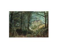 Autumn Glory The Old Mill By John_Atkinson_Grimshaw Wall Art Prints Poster Posters Art Print Wall Photo Paint Poster Hanging Picture Family Decor 12x18inch(30x45cm)