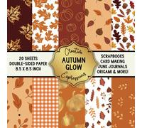 Autumn Glow Patterned Double-Sided Craft Paper, 8.5" Square: Decorative Specialty Pad for Scrapbooks, Junk Journals, Origami, Cardmaking