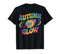 Autumn Glow Playful Falling Leaf Graphic T-Shirt