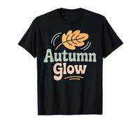 Autumn Glow Playful Falling Leaf Graphic T-Shirt