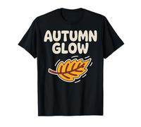 Autumn Glow Playful Falling Leaf Graphic T-Shirt