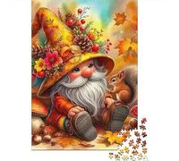 Autumn Gnome 1000 Pieces Jigsaw Puzzles For Adults Family Challenge Toys Stress Relieving Entertainment Cultivate The Spirit of Teamwork for Men, Women, Elders, Seniors 500pcs (52x38cm)