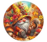 Autumn Gnome 1000 Pieces Jigsaw Puzzles For Adults Family Challenge Toys Stress Relieving Entertainment Cultivate The Spirit of Teamwork for Family Decorations 1000pcs (67.5x67.5cm)