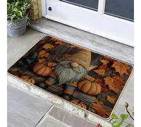 Autumn Gnome Doormat Outdoor Indoor Seasonal Decor Waterproof Rubber Non Slip Dustproof Easy Clean 29"x17"