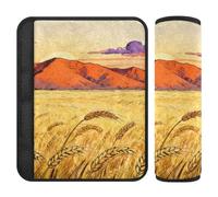 Autumn Gold Wheat Mountain 2 Pack car seat Neck Strap Covers, Release Stress to Your Neck and Shoulders, car seat Belt Pads