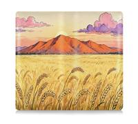 Autumn Gold Wheat Mountain Pu Leather Car Registration & Insurance Card Holder Auto Truck Comparment Accessories Case for ID, Driver's License, Key Contact Information Cards