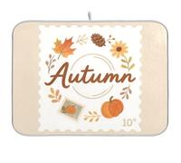 Autumn Golden Postcard Reusable Dish Drying mat 18x24 Rectangle Large Dish Drainer Cloth Decorative Home Decor Essentials