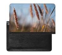 Autumn Grass Passport Holder for Men, PU Leather Passport Cover with Card Slot, Waterproof Passport Protector for Travel, Wallet Protector Case for Women