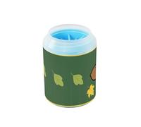 Autumn Green Yellow Acorn Reusable Paw Cleaner Cup with Silicone Brush Soft Pets Cleaning Kit Suitable for Small, Medium, Large Breed Dogs