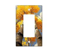 Autumn Grove Light Switch Cover Plates/Outlet Covers, Golden Yellow Birch Trees for Fall Decor, Thermoplastic Wall Plates, Standard Size Single Rocker