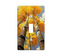 Autumn Grove Light Switch Cover Plates/Outlet Covers, Golden Yellow Birch Trees for Fall Decor, Thermoplastic Wall Plates, Standard Size Single Toggle