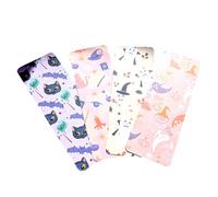 Autumn & Halloween Bookmark Set - Gothic Cute Witch, Pumpkin & Fall Designs Art Bookmarks for Readers, Journals & Gifts Spooky Cozy Academia Stationery (4pc Cute Kawaii Halloween Set 4)