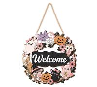 Autumn Halloween Front Door Welcome Wall Sign, Indoor, SCM31053