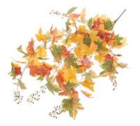 Autumn Hanging Maple Leaf Decor Vine, Plastic Thanksgiving Pendant Garland | Rustic Farmhouse Style, Realistic Lifelike Foliage, Weather Resistant Colour, for Mantels, Banisters, Courtyards and Photo
