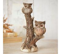 Autumn Harvest 2 Owls On A Tree Country Living Light Brown One Size