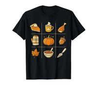 Autumn Harvest Doodle Thanksgiving Value Graphic T-Shirt, Men, Black, L