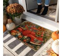 Autumn Harvest Doormat, Red Truck Welcome Mat for Indoor & Outdoor Use, Floral Decor, Non-Slip Waterproof Dust-Absorbent Entry Mats, Easy to Clean 29x17 Inch