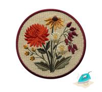 Autumn Harvest Floral Embroidered Iron On Patch 3" | 1-Pack Fall Applique