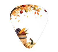 Autumn Harvest Fruits Guitar Picks Gift Set - 12 Smooth Durable Plectrums For Acoustic, Electric & Bass Guitar, Perfect Present For Guitar Lovers & Musicians