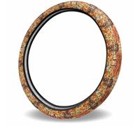 Autumn Harvest Grateful Yellow Orange Black Steering Wheel Covers Elastic Steering Wheel Cover Universal Car Interior Covers For Suv Women All Seasons 38Cm