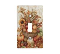 Autumn Harvest Light Switch Cover Plate/Outlet Covers, Warm Fall Colors with Bountiful Fruits and Leaves, Thermoplastic Wall Plates, Standard Size Single Toggle
