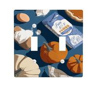 Autumn Harvest Light Switch Cover Plate/Outlet Covers, Warm Pumpkin and Spice Design, Perfect for Fall Decor, Thermoplastic Wall Plates, Standard Size Double Toggle