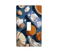 Autumn Harvest Light Switch Cover Plate/Outlet Covers, Warm Pumpkin and Spice Design, Perfect for Fall Decor, Thermoplastic Wall Plates, Standard Size Single Toggle