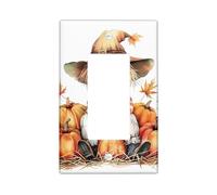 Autumn Harvest Light Switch Cover Plate, Pumpkin Patch Haystack Fall Decor Single Toggle Wall Plates, Cozy Rustic Wall Accents,Standard Size Thermoplastic Plate Cover Single Duplex Outlet