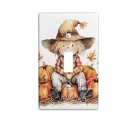 Autumn Harvest Light Switch Cover Plate, Pumpkin Patch Haystack Fall Decor Single Toggle Wall Plates, Cozy Rustic Wall Accents,Standard Size Thermoplastic Plate Cover Single Rocker