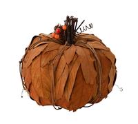 Autumn Harvest Natural Leaves Pumpkin 16cm x 22cm Country Living Orange One Size