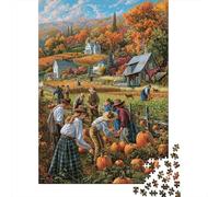 Autumn Harvest Scene Extra-Thick Cardboard DIY Jigsaw Puzzle 12+ Adults Kids Fun Challenging Family Game Beautiful Home Decoration Leisure Activity 38x26cm/1000pcs