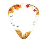 Autumn Harvest Scene Guitar Picks Gift Set - 12 Smooth Durable Plectrums For Acoustic, Electric & Bass Guitar, Perfect Present For Guitar Lovers & Musicians