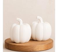 Autumn Harvest Set of 2 White Pumpkin Ornaments Country Living White One Size