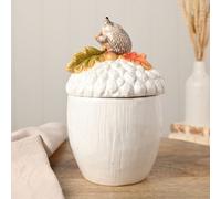 Autumn Harvest Storage Jar - Hedgehog On An Acorn Country Living White One Size