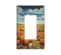 Autumn Harvest Switch Cover Plate, Autumn Pumpkin Simple Rocker Wall Plate, Thanksgiving Rustic Decoration, Farm Field Scene, Plate Cover