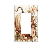 Autumn Harvest Switch Wall Plate, Simple Pumpkin Beige Floral Rocker Wall Plates, Autumn Thanksgiving Decoration, Rustic Style Home Accessories, Outlet