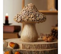 Autumn Harvest Wood Effect Mushroom - 16.5cm Country Living Light Brown One Size