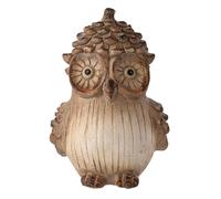 Autumn Harvest Wood Effect Resin Owl - Large Country Living Brown One Size