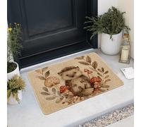 Autumn Hedgehog Doormat, Cute Forest Animal Door Mat for Outdoor & Indoor Entrance Fall Decor, Eco-Friendly Non-Slip Dust Absorbent Front Doormat, Easy Clean 29x17 Inch