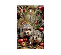 Autumn Hedgehog Light Switch Cover Plates/Outlet Covers, Cozy Fall Wildlife Design for Home Decor, Thermoplastic Wall Plates, Standard Size Blank Cover Plate