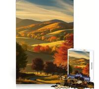 Autumn Hills Landscape 1000 Piece Jigsaw Puzzle Clear Thinking Tranquil Pastime Precise Edges Festive Surprise (38x26cm)