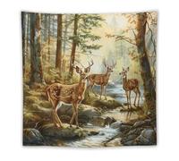 Autumn Hunting Deer in The Forests Tapestry for Bedroom Aesthetic Wall Tapestries Hanging Backdrop Home Decor