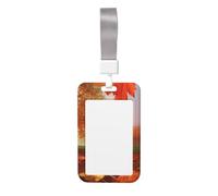 Autumn ID Badge Holders with Lanyard Vertical Plastic Card Case with Clear Window Waterproof ID Card Protector Work Badge Sleeve for Nurses Teachers Office