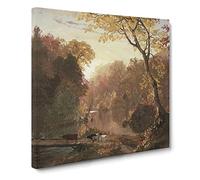 Autumn In North America by Frederic Edwin Church Canvas Print | Gallery Wrapped 30mm Frame Wall Art | 14x14 inches | Ready to Hang | Classic Landscape Picture | Living Room Bedroom Lounge Office