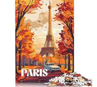 Autumn in Paris Puzzles 500 Pieces for Teenagers Gifts Wooden Puzzles for Adults Sustainable Puzzle for Adults | Games 500pcs (52x38cm)