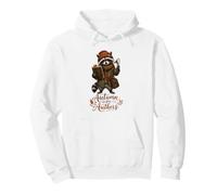 Autumn Is For Authors Cozy Raccoon Reading Book Bookworms Pullover Hoodie