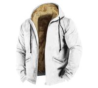 Autumn Jackets for Sport Work Walking Hiking Golf Running Europe Independent Station Border Solid 3D Printing Digital Hooded Sweater Brown Clothing Mens Wool Coats Jackets (White, XL)