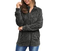 Autumn Jackets for Women UK Womens Fleece Jacket Teddy Fluffy Full Zip Coats Fuzzy Winter Cardigan Casual Plain Warm Hoodies Sherpa Wool Jumpers with Pockets